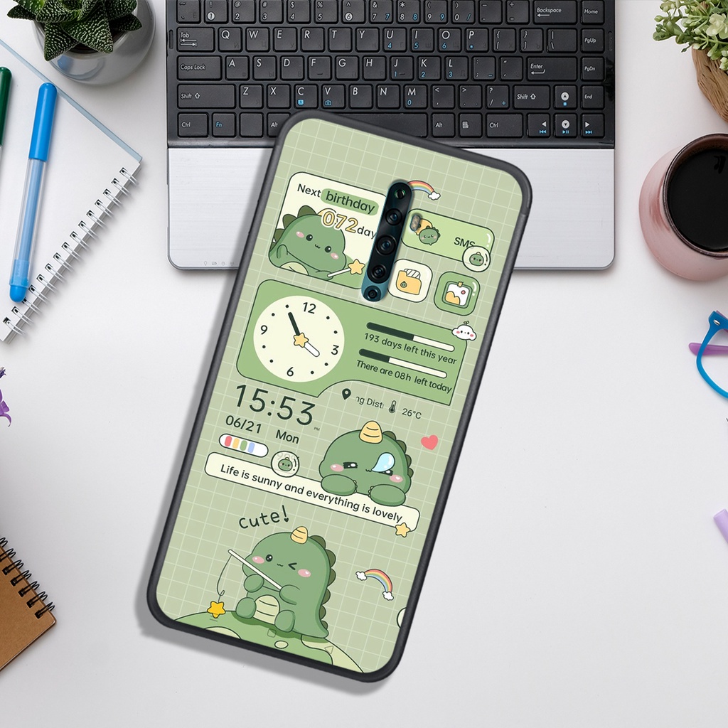 Ốp Lưng OPPO K3 - REALME X - RENO - RENO 2 - RENO 2F  , In Hình Khủng Long Đáng Yêu.