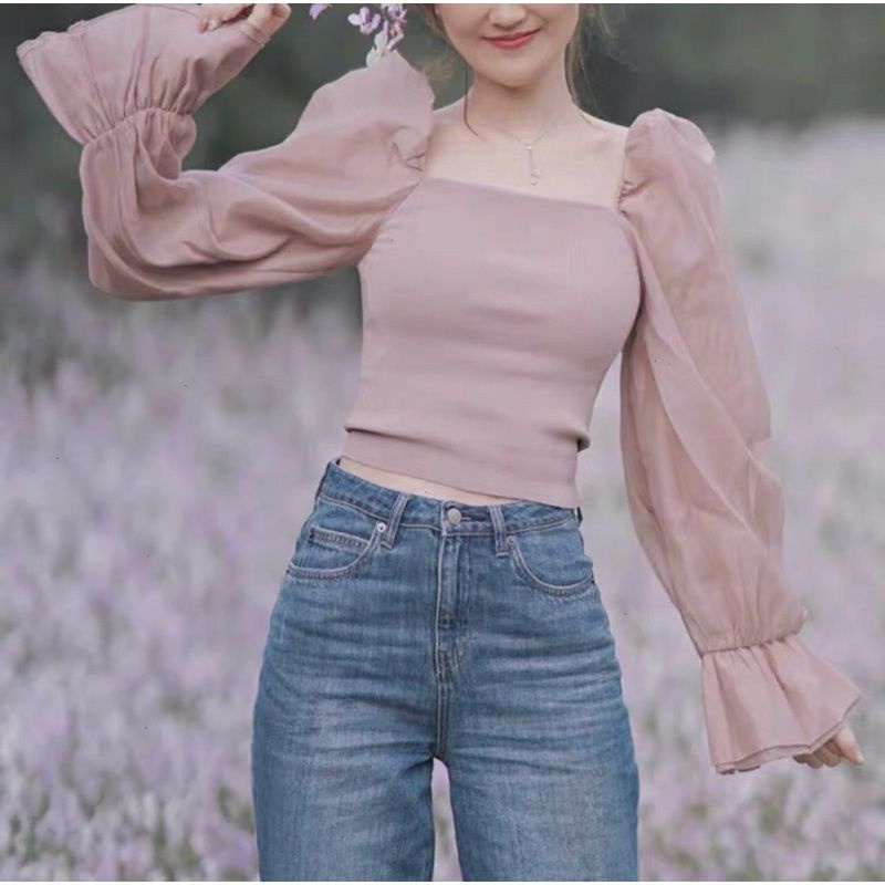ÁO PHỐI VOAN TAY PHỒNG H5