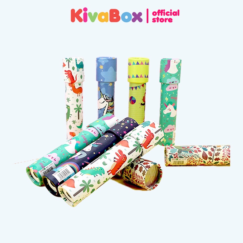 Đồ chơi trẻ em kính vạn hoa Kivabox dành cho bé đa màu sắc hình dạng, phát triển trí trưởng tượng và tư duy