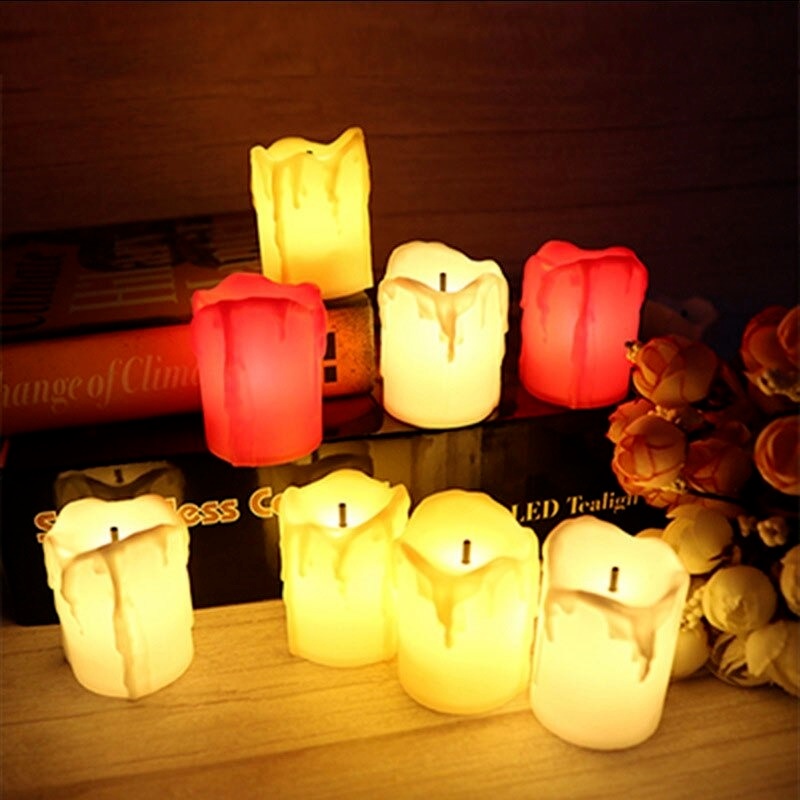 Nến điện tử có đèn led nhiều màu sắc dùng trang trí tiệc
