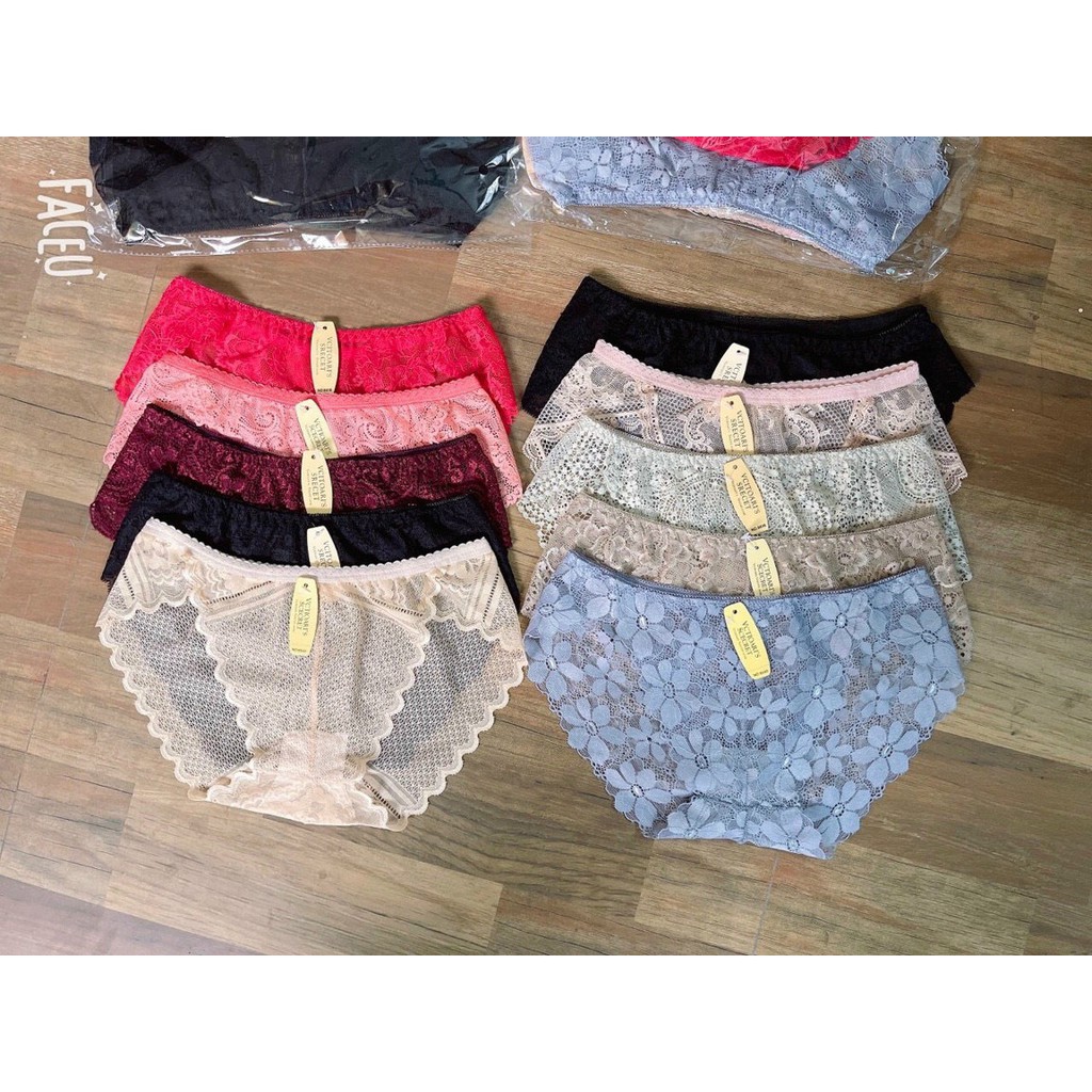 Quần lót ren-Quần lót nữ vải ren mềm mại xuyên thấu QLR01