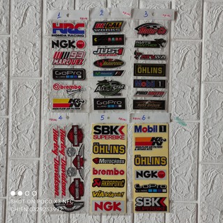 Tem phản quang trang trí xe nhiều logo đẹp bền màu