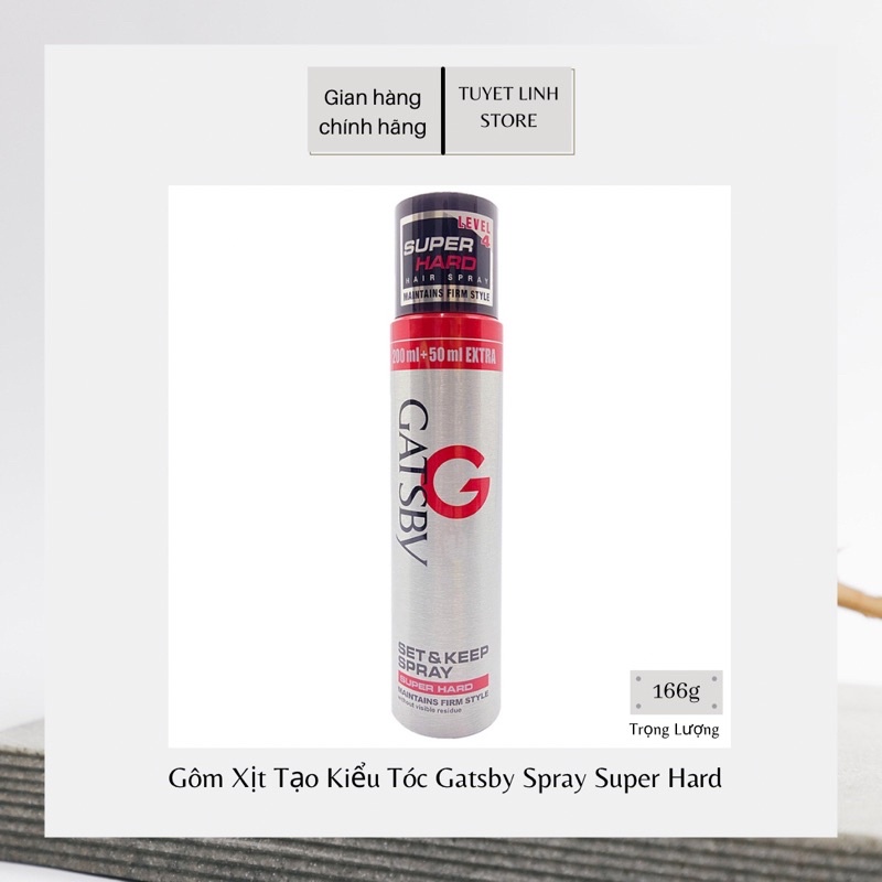 Gôm Xịt Tạo Kiểu Tóc Gatsby Set & Keep Spray Super Hard A 166g