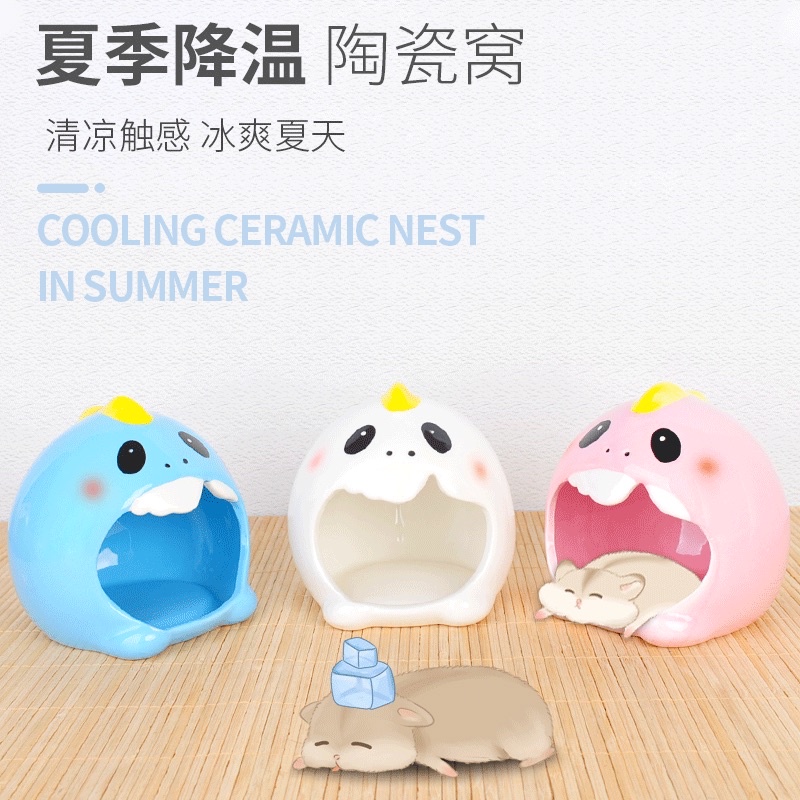 Nhà sứ ma sún răng cho hamster. Nhà ngủ sứ làm mát [Fullbox]