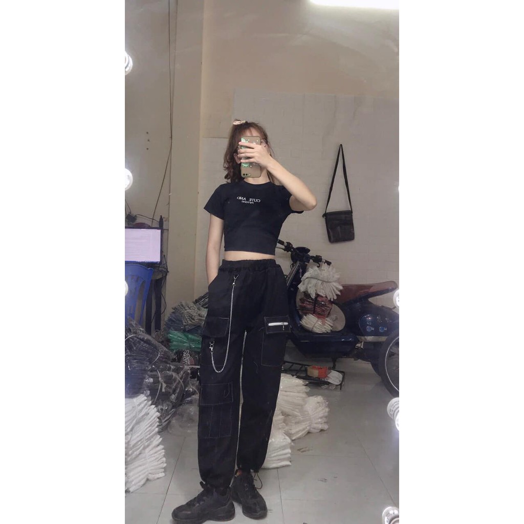 Quần jogger kaki túi hộp kèm xích có dây rút cực chất kèm ảnh/video thật xưởng sỉ nguyễn hoa | BigBuy360 - bigbuy360.vn