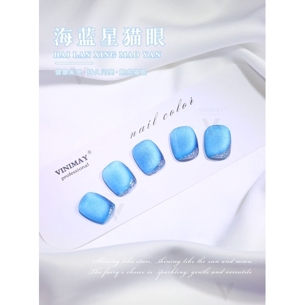 sơn gel mắt mèo kim cương ánh xanh viniamy hot mới