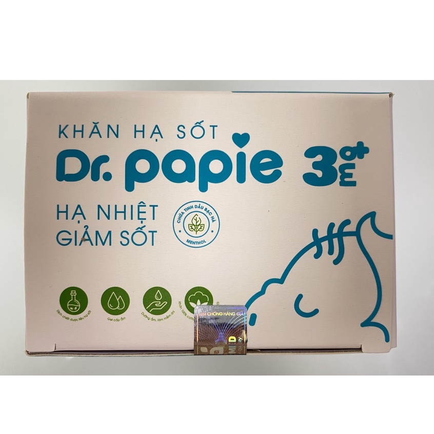 Khăn lau hạ sốt nhanh cho bé từ 3 tháng tuổi,khăn dùng nhiều lần Dr papie.anthaomoc