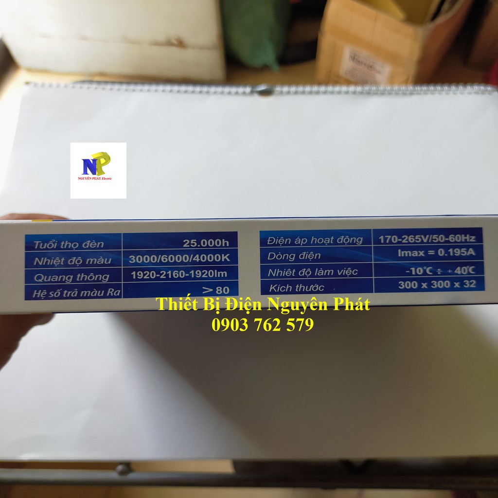 Đèn Led Ốp Trần Vuông 24W Đổi Màu  - Hàng Cao Cấp