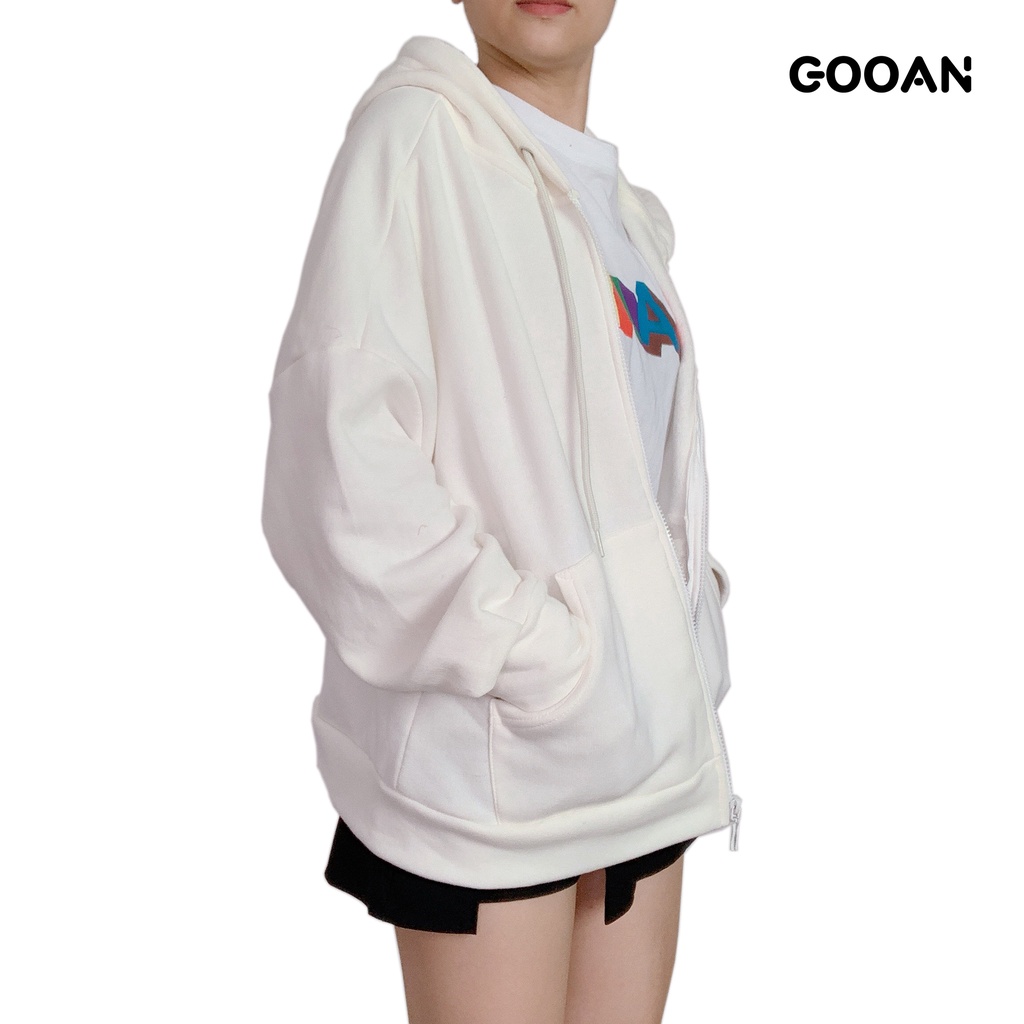 Áo khoác chống nắng nỉ bông nữ đẹp trơn form rộng basic ulzzang unisex - Gooan