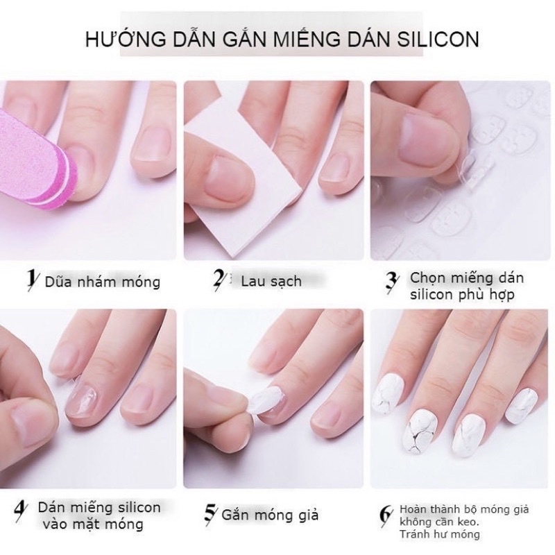 [Hàng mới về]Bộ 24 móng giả đính charm đá form ngắn siêu cưng