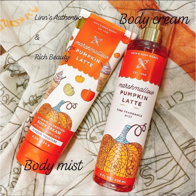 MARSHMALLOW PUMPKIN LATTE - Xịt Thơm Toàn Thân Nước Hoa Body Mist Bath &amp; Body Works Usa