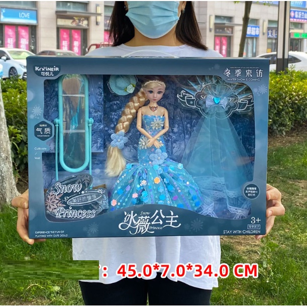 Đồ chơi Búp bê Elsa 5D Kèm Phụ Kiện Nữ Hoàng Băng Giá Hàng Đẹp Cỡ To tóc mây tết tóc cho bé