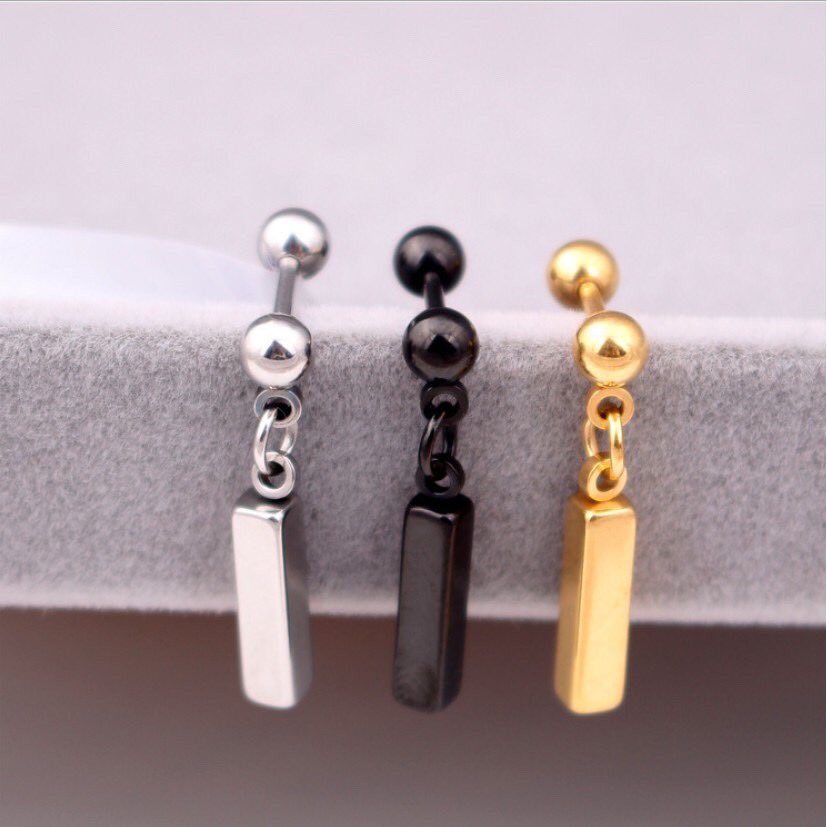 khuyên tai titan thanh bi không gỉ không đen không dị ứng nam nữ unisex