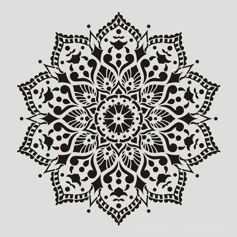 seng* 4pcs Flower Stencil Wall Painting DIY Drawing Template for Floor Tiles Funiture