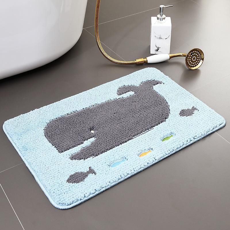 Thảm chân len hút ẩm sợi nhỏ hình thú 38x58cm cao cấp( giao màu ngẩu nhiên)