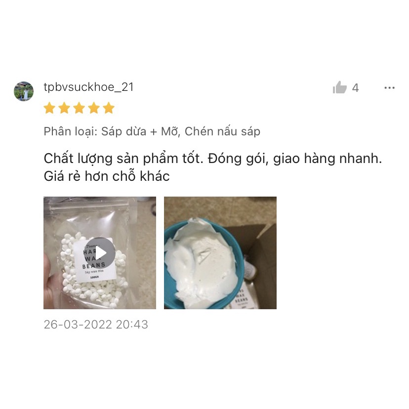 500gr Sáp Wax Lông Dừa Sữa - Wax Beans Coconut tặng kèm que
