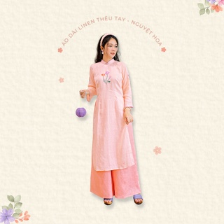 Sumire Store Áo dài linen Thêu tay Nguyệt Hoa