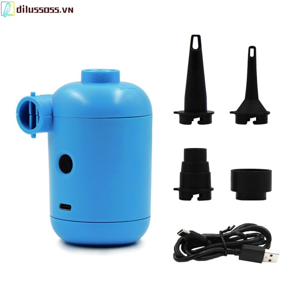 Máy Bơm Hơi Mini Dilussoss DC 5V Cổng USB Dùng Khi Cắm Trại Ngoài Trời
