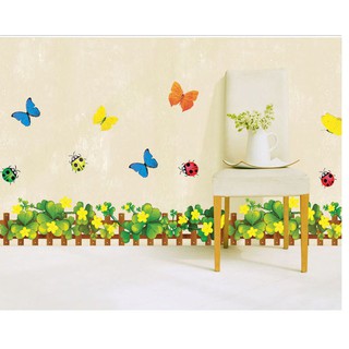 Miếng Decal dán chân tường hoa dừa cạn vàng DCT027 - Thổi Hồn Vào Không Gian Sống Của Bạn