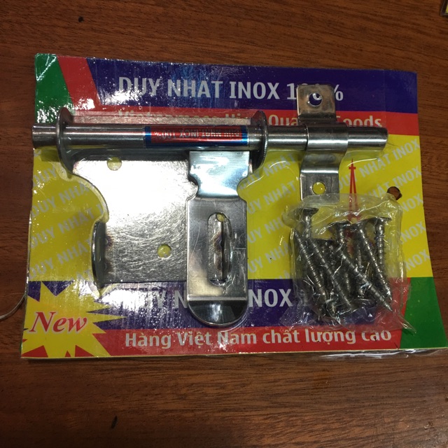 Then chốt gài cửa inox + tặng kèm vít INOX