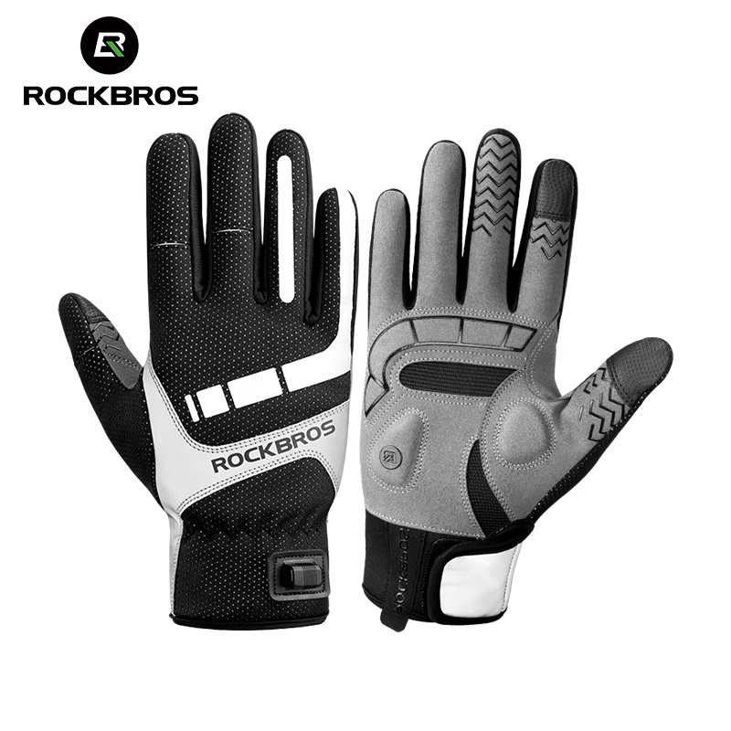 Găng Tay Đi Xe Đạp ROCKBROS Sưởi Ấm Chống Sốc Có Thể Chạm Màn Hình Cảm Ứng Cao Cấp