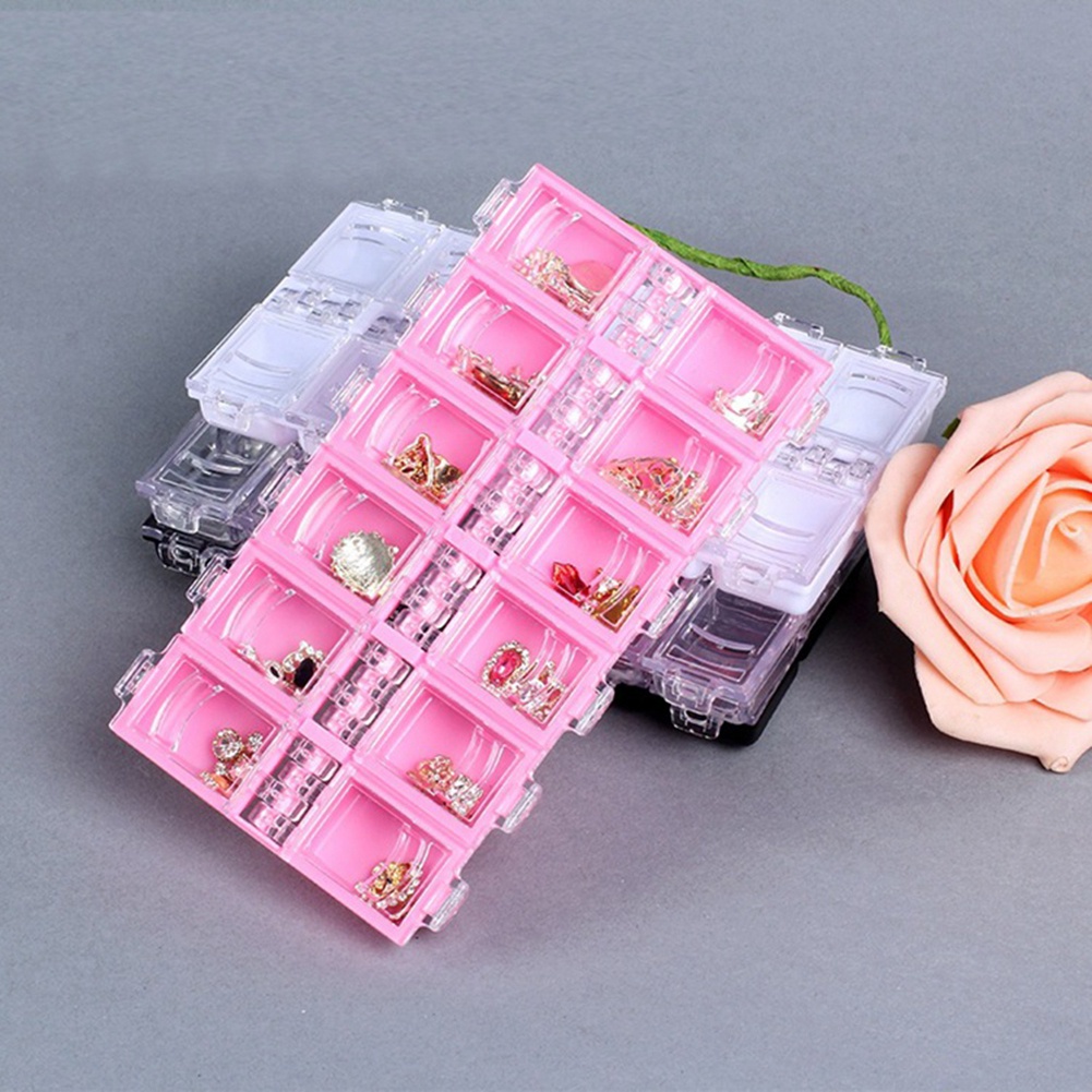Hộp Rỗng Trong Suốt 12 Ngăn Đựng Hạt Trang Trí Móng Tay Ốp