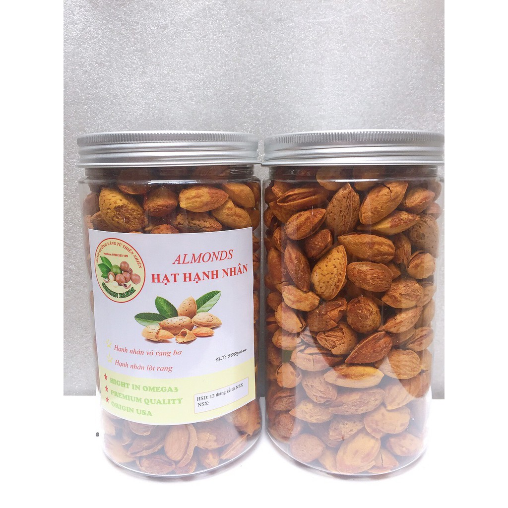 Hạnh nhân mỹ sấy rang bơ vỏ mỏng 500g