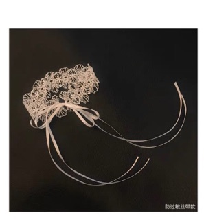 Choker ren trắng dây cột - Vòng cổ dây cột