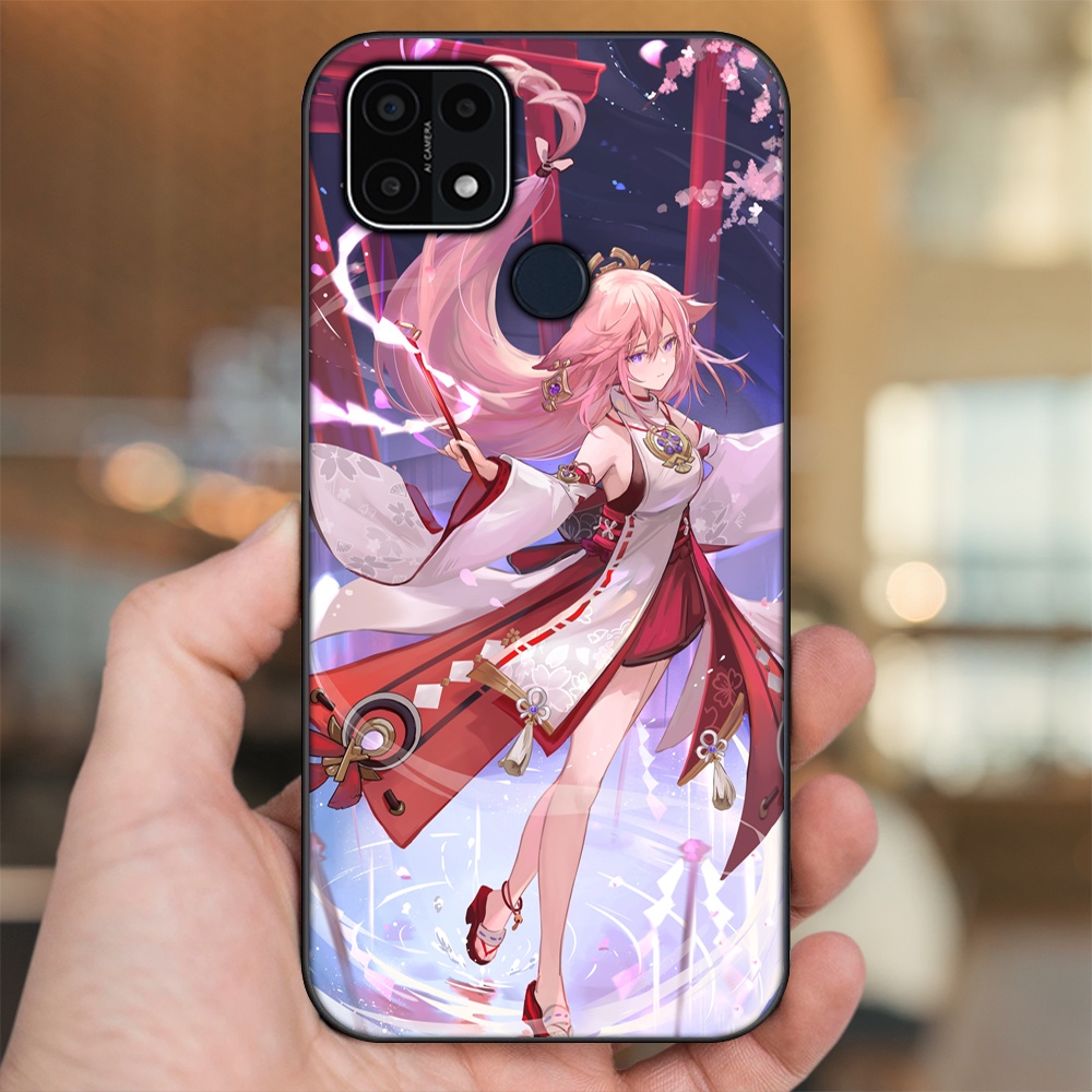 Ốp lưng Oppo A15, A15s viền đen in hình Yae Miko Genshin Impact