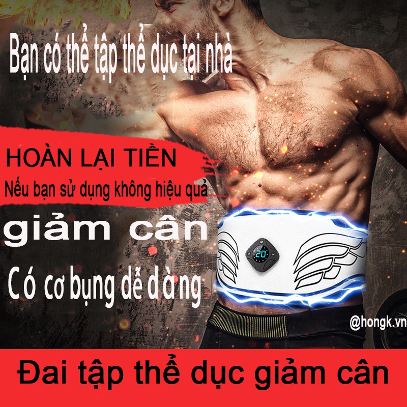 Đai mát xa tập cơ bụng thông minh hỗ trợ giảm cân đánh tan mỡ bụng/ bắp tay/ chân săn chắc