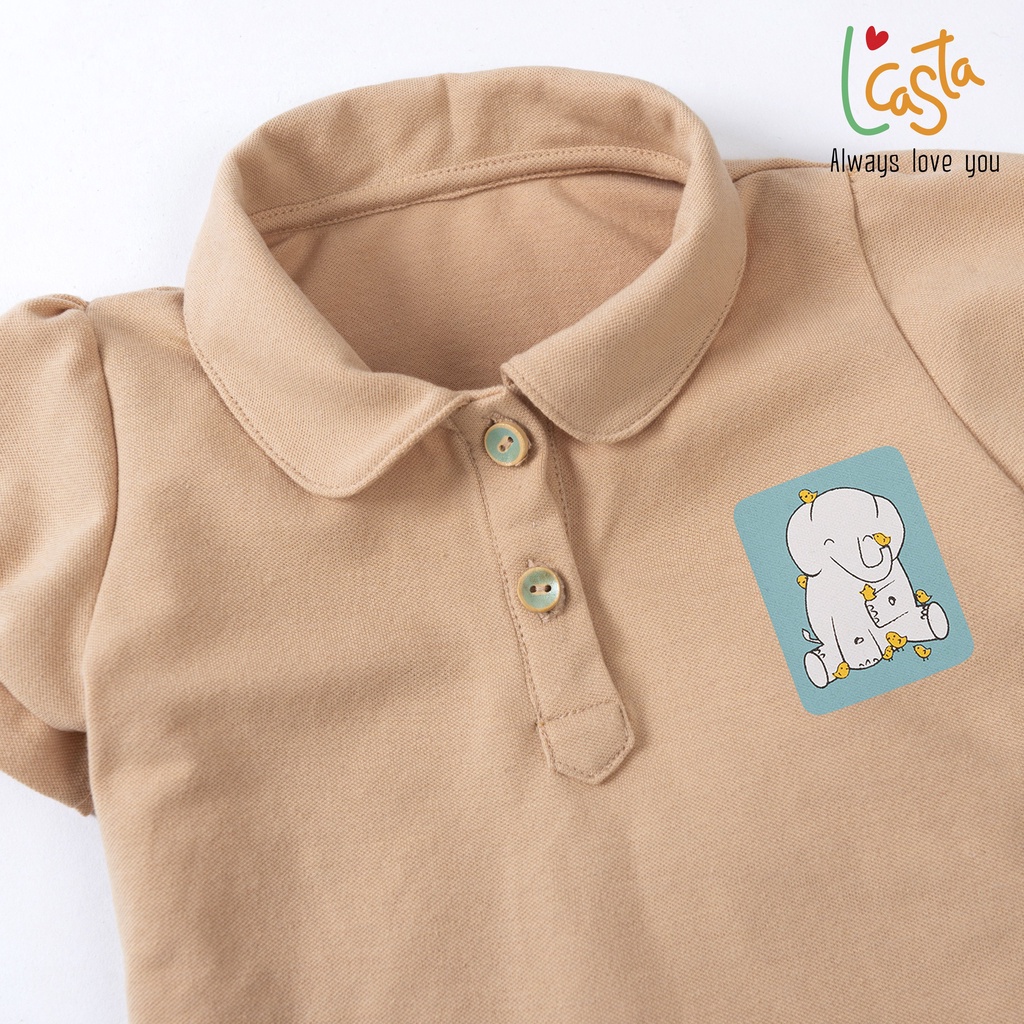 Áo phông polo bé gái chất liệu cotton in hình dễ thương từ 1 đến 6 tuổi L'Casta AG1