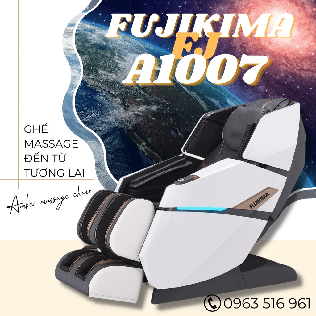 Ghế massage toàn thân Fujikima FJ-A1007 Trị Liệu Nhật Bản, Công Nghệ 4.0 AI tự động hóa (Món quà dành cho Bố Mẹ Năm Mới)