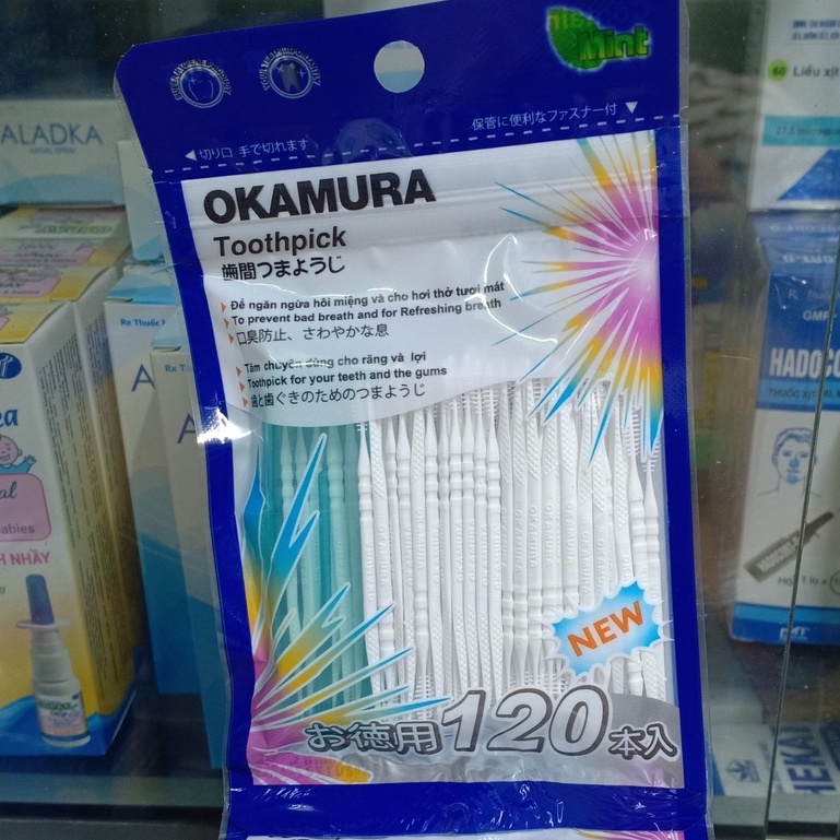 Tăm nhựa nha khoa OKAMURA Toothpick gói 120 Cây