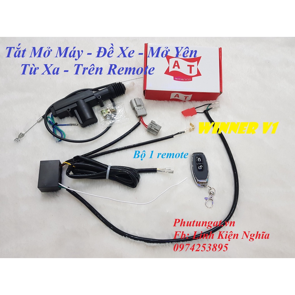 Bộ Tắt Mở Máy Đề Xe Từ Xa Kèm Mở Yên WINNER V1 tích hợp trên Remote