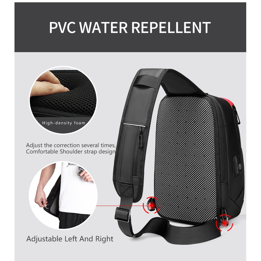 YILIONGDAQI USB Charging Sling bag Waterproof Large Space Shoulder Bags