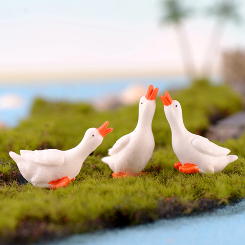 Set 3 Mô Hình Chú Ngỗng Mini Trang Trí Sân Vườn