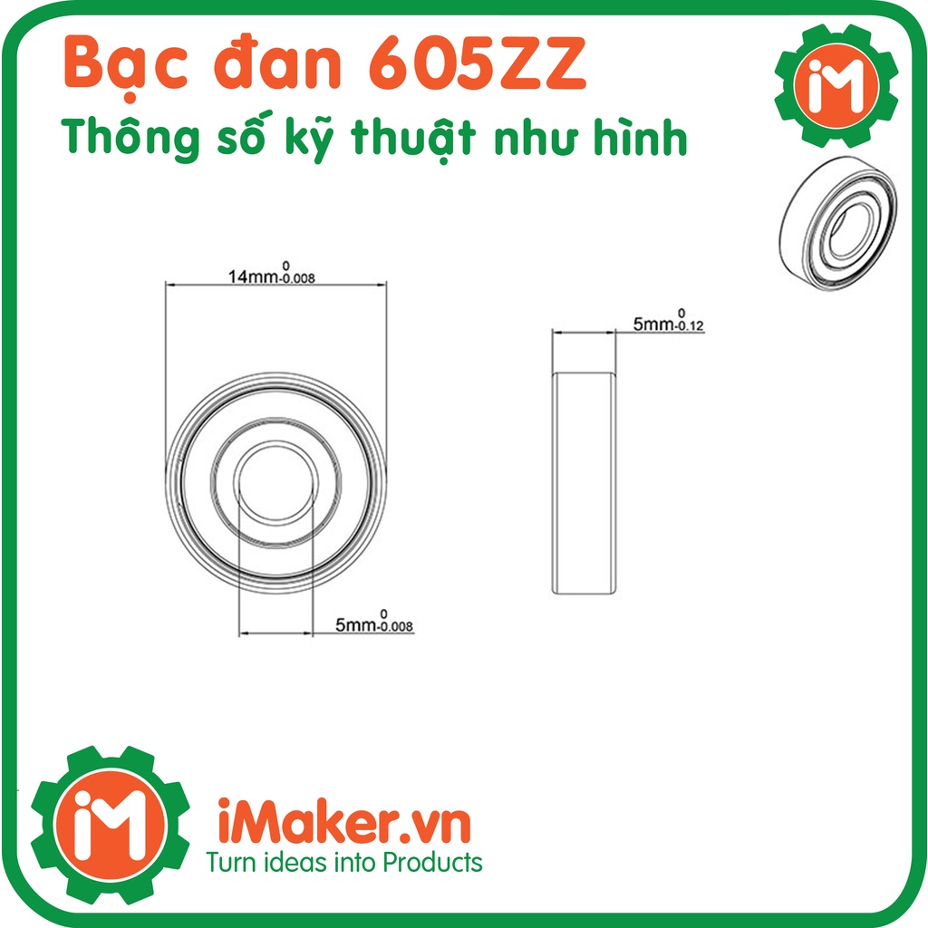 Phụ kiện máy in 3D vòng bi bạc đạn 603, 604, 605, 606, 607, 608, 608, 609