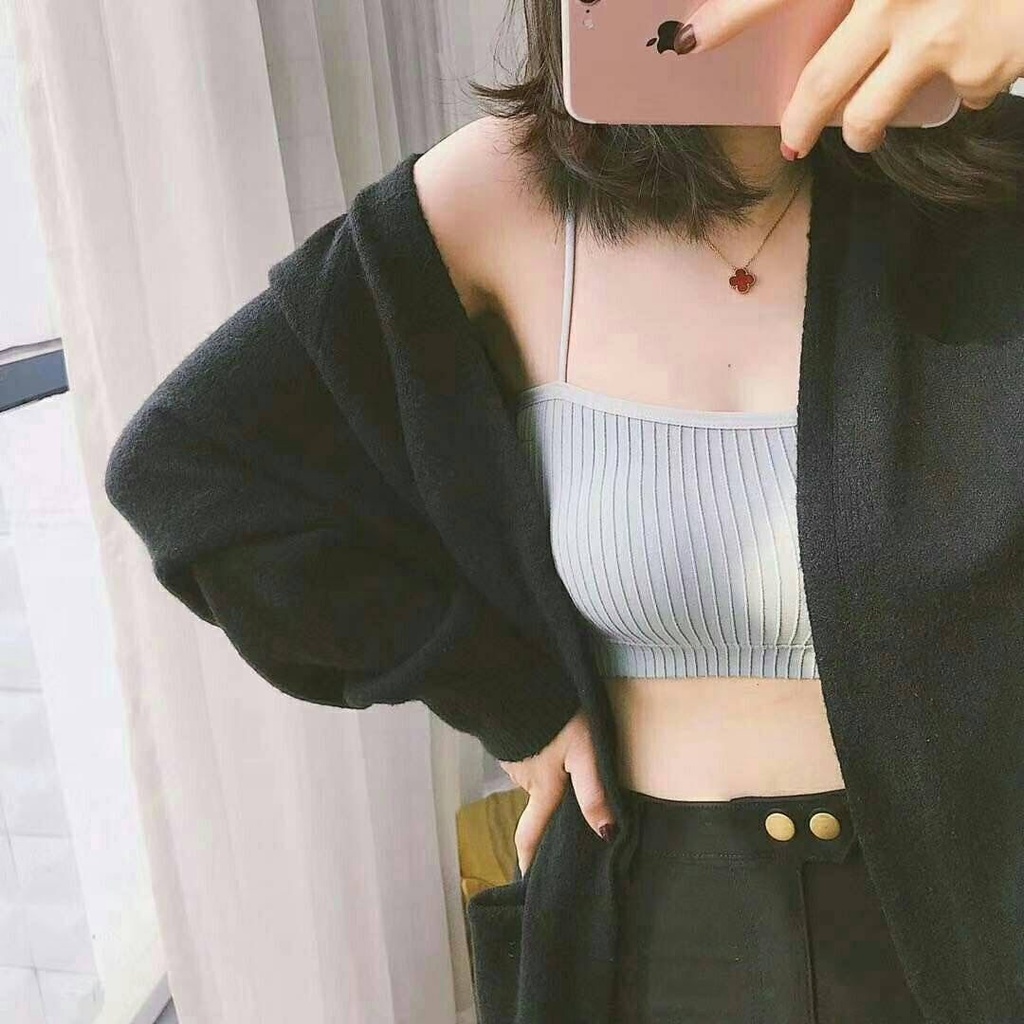 Áo Lót Hai Dây Không Gọng Có Đệm Ngực Dành Cho Nữ Sinh