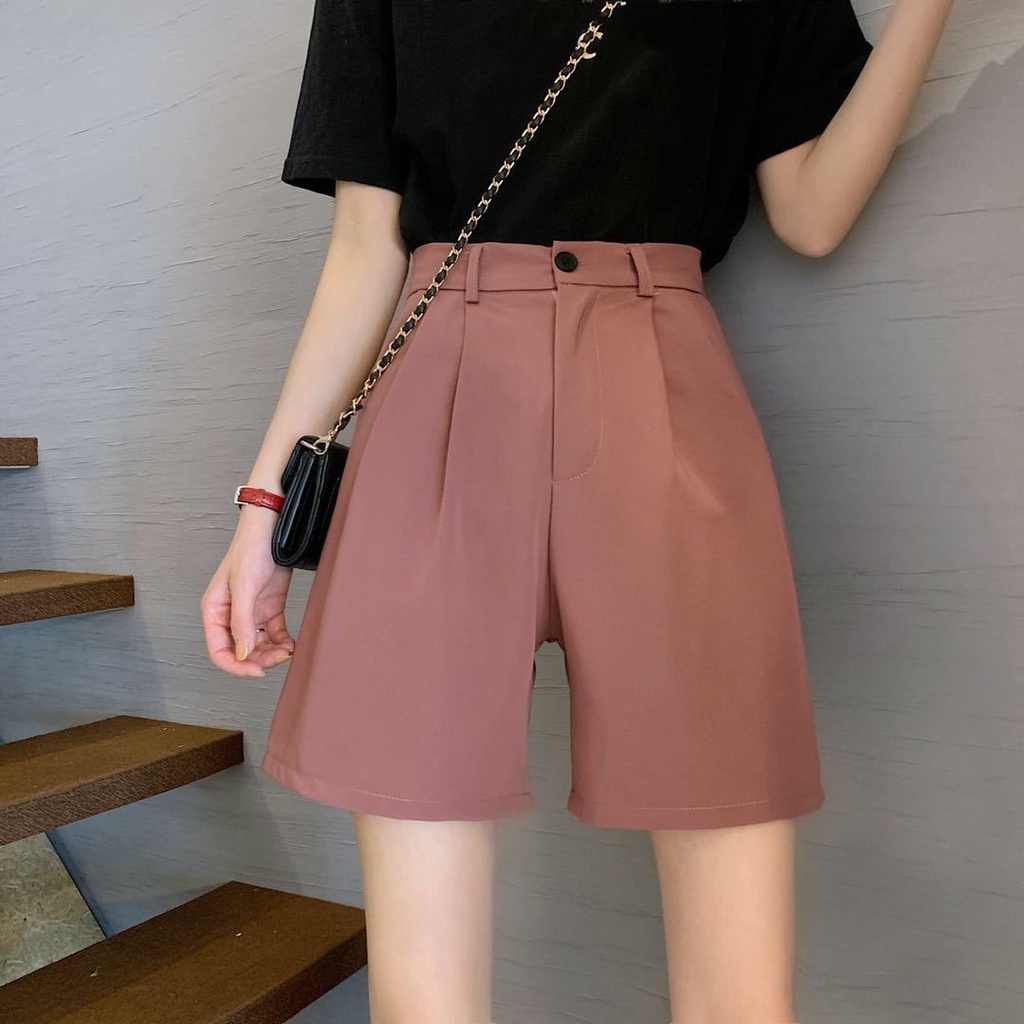 Quần ngắn ống rộng Lưng Cao Thời Trang Dành Cho Nữ