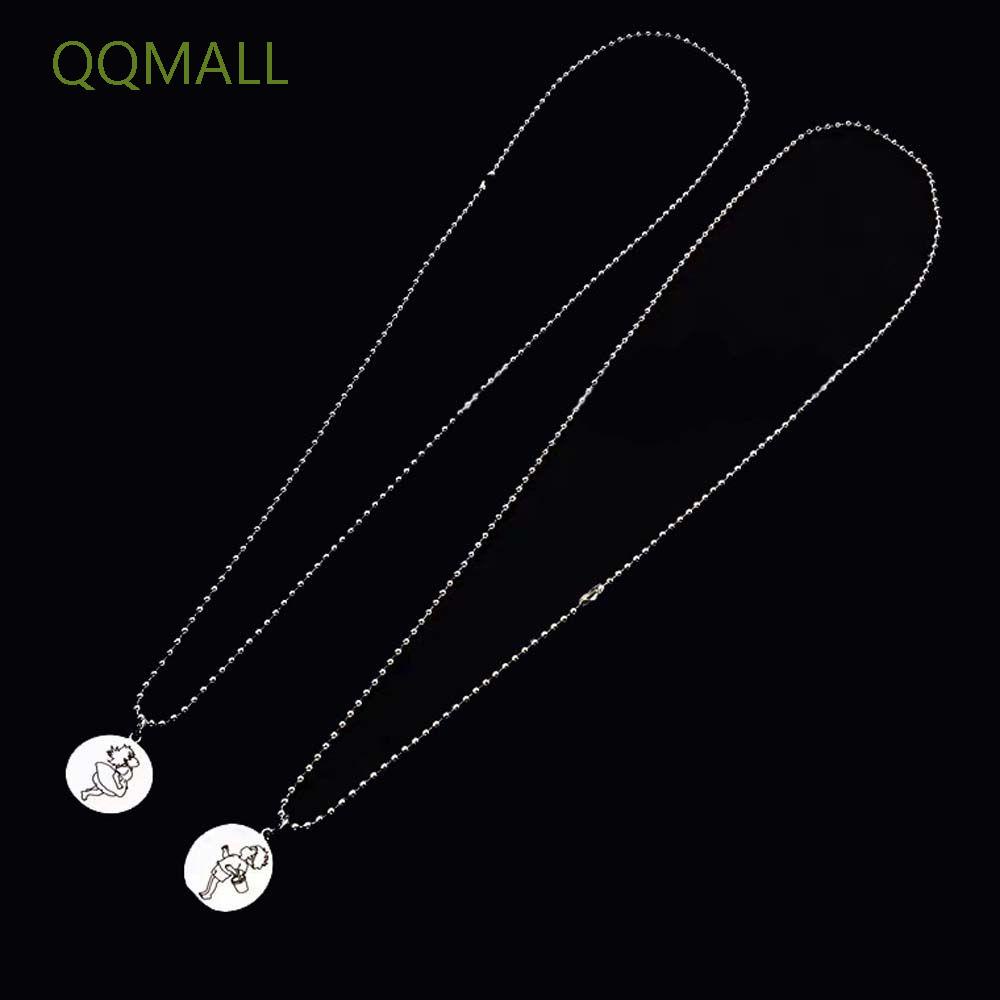 Vòng cổ Bằng Thép Không Gỉ Mặt Đồng Xu In Họa Tiết Hoạt Hình Phong Cách Hàn Quốc Cổ Điển Thời Trang Cho Nữ