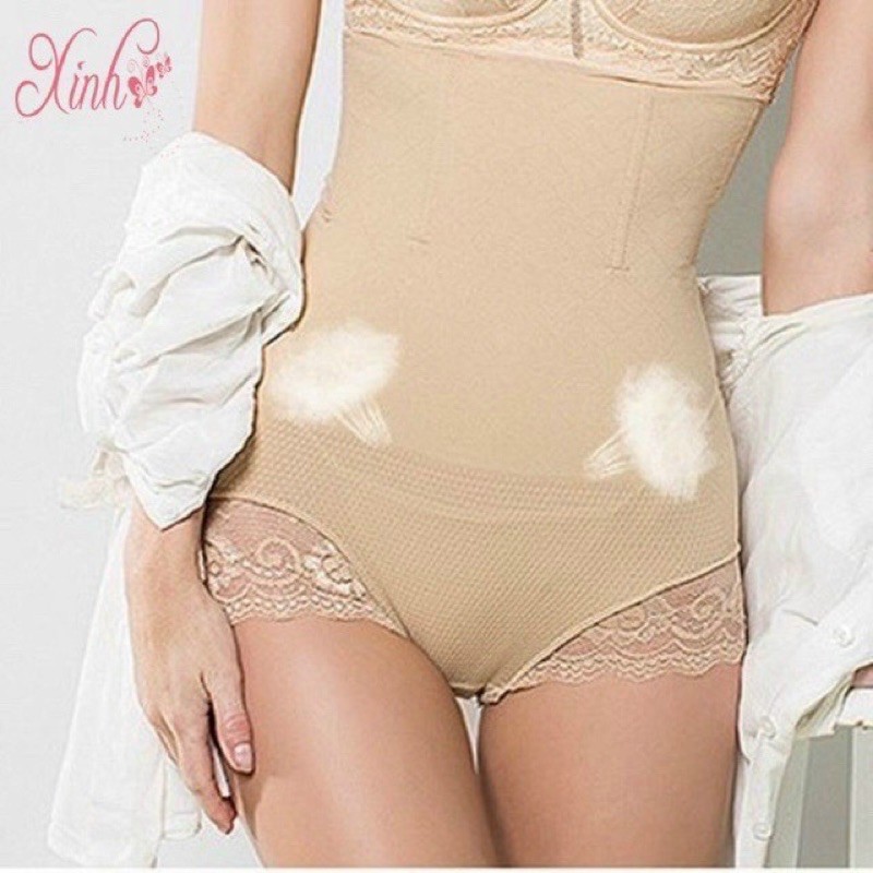 Quần gen nịt bụng có ren và thanh silicon chống cuộn Munafie GB02