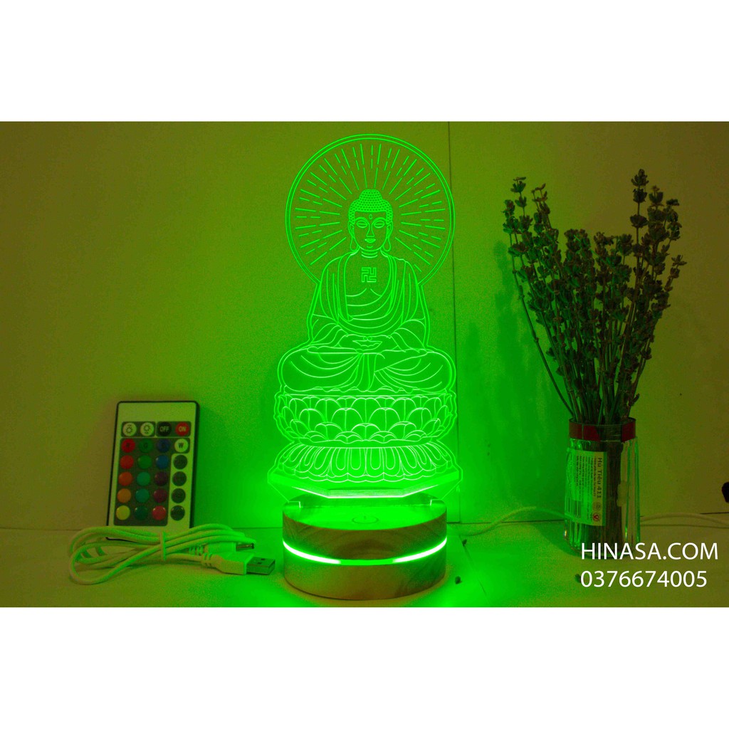 Đèn Phật A Di Đà 16 màu cao 22cm