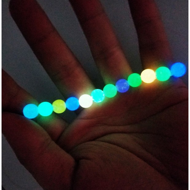 Chuỗi hạt Acrylic màu dạ quang 6/ 8/ 10/ 12mm dùng làm trang sức thủ công