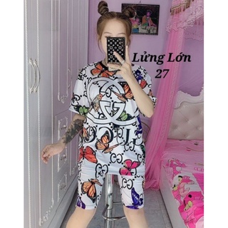 Set lửng thun lạnh 3D chất 4 chiều quần có túi