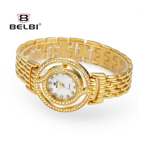 (Có Ảnh Thật) Đồng Hồ Nữ BELBI 001 Cao Cấp Viền 2 Vành Đá Hàng Chính Hãng