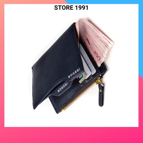 Ví nam đứng mini nhỏ gọn nhiều ngăn da PU kiểu dáng Unisex ST836