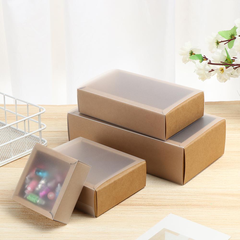 Set 10 Hộp Đựng Bánh Kẹo Bằng Nhựa Cứng Màu Trắng Đen Nâu