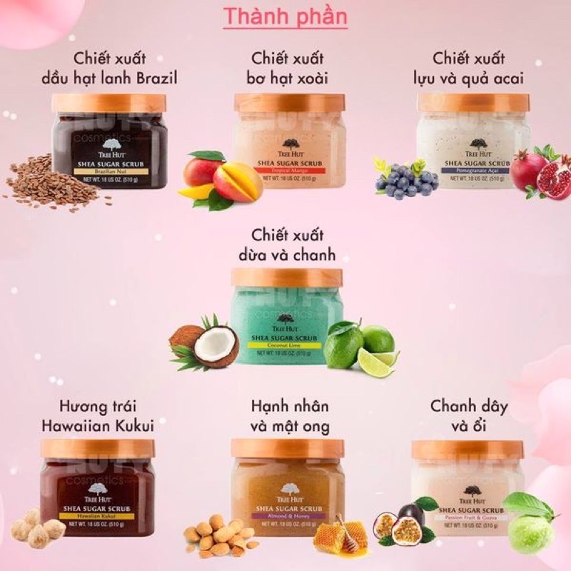 Tẩy tế bào chết Tree Hut shea suger scrub tẩy da chết body