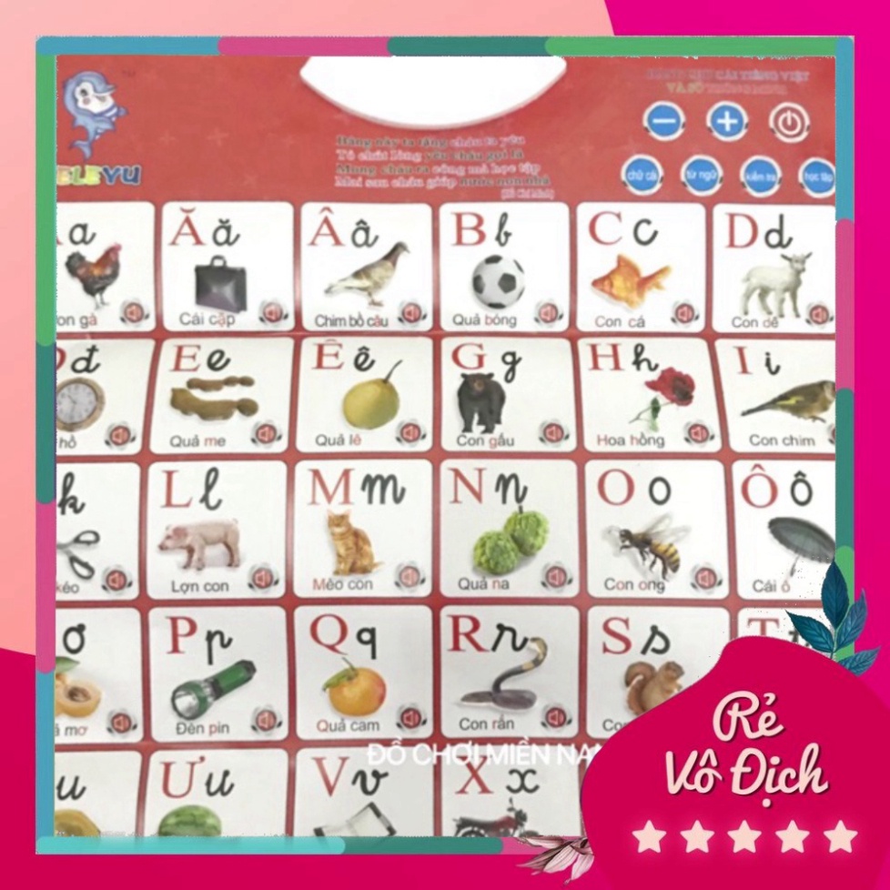 Đồ chơi bảng chữ cái CẢM ỨNG treo tường cho bé tự học - PEE Mart