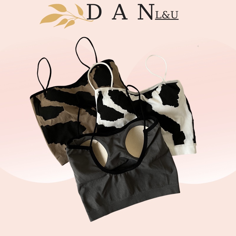 Áo Ngực Bra Khoét Lưng Sau Đệm Mút Da Báo Cá Tính Cho Nữ DAN L&amp;U 610